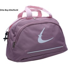 Harmela Lavanta Iki Bölmeli Uzun Askılı Unisex Kullanabilir Orta Boy Seyahat Fitnes ve Spor Çantası