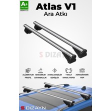 S-Dizayn Ford Courier S-Bar Atlas V1 Ara Atkı Tavan Taşıyıcı Barı Gri 130 cm 2014-2023 A+ Kalite