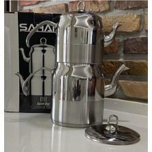 UltraMint Aşiret Boy Metal Saplı 4 Parça Çaydanlık Takımı, Şık ve Dayanıklı Set