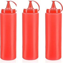Pazarcan Ketçap Şişesi - 1000ML Dev Boy Kırmızı 3 Adet