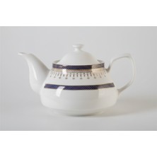 UltraMint Lacivert Altın Yaldızlı Porselen Demlik, Venedik Deseni, 650 ml