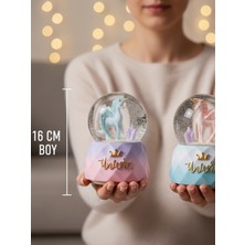 PremiumPort Işıklı ve Müzikli Unicorn Kar Küresi, 16X12 Cm, Eğlence Dolu Hediye