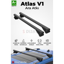 S-Dizayn Fiat Sedici S-Bar Atlas V1 Ara Atkı Tavan Taşıyıcı Barı Siyah 130 cm 2006-2013 A+ Kalite