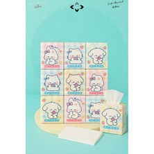 Liground Rabbit Sevimli Desenli 9’lu Mini Peçete Taşınabilir Çocuk Okul Çanta Cep Mendili Hijyenik Kağıt