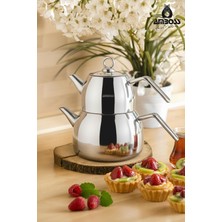 UltraMint Paslanmaz Çelik 4 Parça Orta Boy Çaydanlık Seti