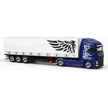 Scania, Volvo Model Oyuncak Tır – 46 cm Uzunluk, Hareketli Dorse, 12 Tekerlekli Konteyner Tır