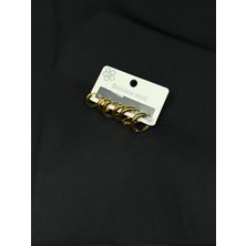 Melisa Takı & Aksesuar 316L Çelik Gold Renk Altılı Set Küpe