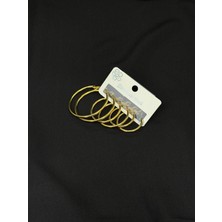 Melisa Takı & Aksesuar 316L Çelik Gold Renk Altılı Set Küpe