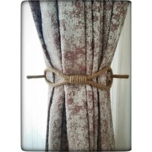 Pazarcan Perde Tokası Perde Mandalı Perde Askı Aparatı Jüt Halat Şıklığında Perde Aksesuar