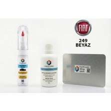 COLORGUARD FIAT-TOFAŞ 249 Beyaz Rötuş Seti - 2 si 1 Arada İğne ve Fırça Uçlu Şişe, Solüsyon ve Rötuş Çeliği