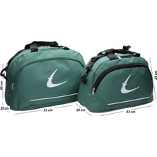 Harmela Unisex Iki Bölmeli Uzun Askılı Kadın ve Erkek Kullanabilir Ikili Set Seyahat Fitness ve Spor Çantası