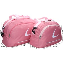 Harmela Unisex Iki Bölmeli Uzun Askılı Kadın ve Erkek Kullanabilir Ikili Set Seyahat Fitness ve Spor Çantası