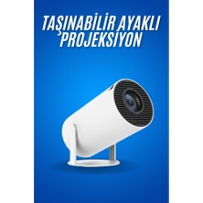 Sinema Projektörü Android HDMI USB Wifi Ses Çıkışlı Ayaklı Projeksiyon Taşınabilir