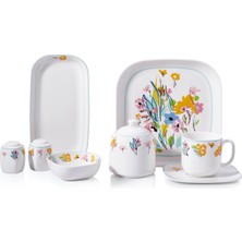 UltraMint 28 Parça Modern Kahvaltı Takımı, Şık ve Zarif Tasarım, Dayanıklı Seramik Set