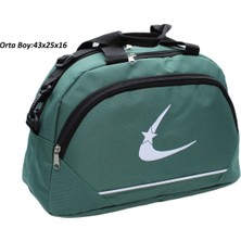 Harmela Siyah Iki Bölmeli Uzun Askılı Unisex Kullanabilir Orta Boy Seyahat Fitnes ve Spor Çantası