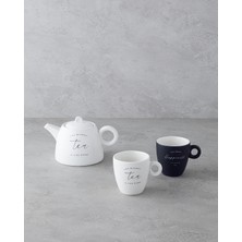 UltraMint Beyaz 600 ml Seramik Demlik Seti, Zarif ve Şık Tasarım