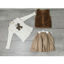 Leopar Fiyonklu Mevsimli Etekli Kız Takım