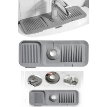 Pazarcan Elastik Mutfak Banyo Musluk Matı Düzenleyici Kaydırmaz Taban Organizer Lavabo Kenar Matı