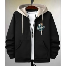 Risil-Nu Company Yeni Sezon 3iplik Premium Kumaş Falcons Baskılı Tam Fermuarlı Sweatshirt