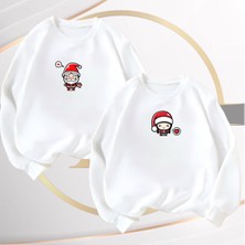 Risil-Nu Company Yeni Sezon 3 Iplik Şardonlu Yılbaşına Özel Oversize Noel Çift Sıfır Yaka 2'li Sweatshirt
