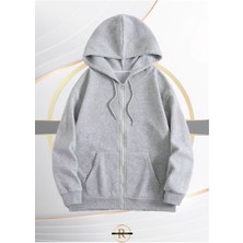 Risil-Nu Company Yeni Sezon Pamuklu Içi Şardonlu Kapüşonlu Cepli Sweat Ceket
