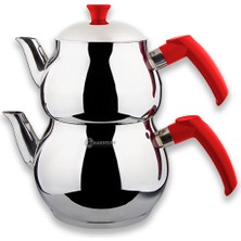 UltraMint Küçük Paslanmaz Çelik Çaydanlık, Kırmızı, 1 Kişilik, Şık ve Dayanıklı