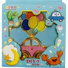 Elegantshop 5d Yapışan Boncuk Goblen Mozaik Tablo Pano 15*15 cm Tosbağa Araba