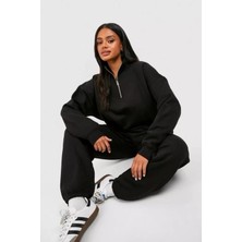 Risil-Nu Company Yeni Sezon Içi Şardonlu Kışlık Yarım Fermuarlı Kalın Sweatshirt