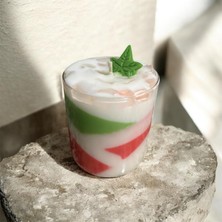 Waxera Borosilikat Camlı El Yapımı Çilek Kokulu Dekoratif Soya Mum