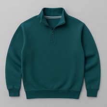 Risil-Nu Company Unisex 3 Iplik Yeni Sezon Premium Kumaş Yarım Fermuarlı Tekli Sweatshirt