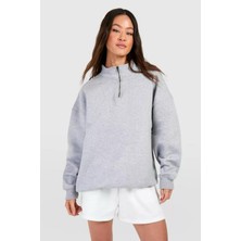 Risil-Nu Company Yeni Sezon Içi Şardonlu Kışlık Yarım Fermuarlı Kalın Sweatshirt