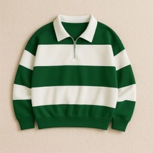 Risil-Nu Company Unisex 3 Iplik Yeni Sezon Premium Kumaş Parçalı Polo Yaka Tekli Sweatshirt