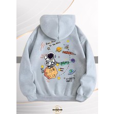 Risil-Nu Company Yeni Sezon Trend Unisex 3 Iplik Galaxy Sırt Baskılı Oversize Sweatshirt