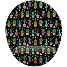 Storemax Kaktüs Desenli Siyah Zemin Bilek Destekli Mouse Pad