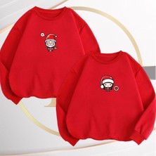 Risil-Nu Company Yeni Sezon 3 Iplik Şardonlu Yılbaşına Özel Oversize Noel Çift Sıfır Yaka 2'li Sweatshirt