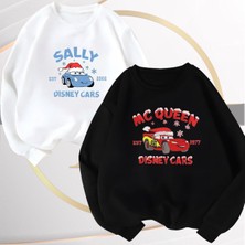 Risil-Nu Company Yeni Sezon 3 Iplik Şardonlu Yılbaşına Özel Oversize Sally ve Mcqueen Sıfır Yaka 2'li Sweatshirt