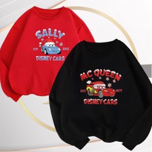 Risil-Nu Company Yeni Sezon 3 Iplik Şardonlu Yılbaşına Özel Oversize Sally ve Mcqueen Sıfır Yaka 2'li Sweatshirt