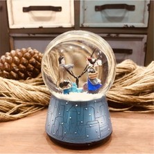 PremiumPort Büyük Boy Kış Masalı Sevgili Kar Küresi Işıklı ve Müzikli