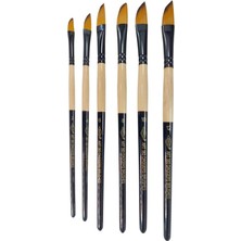 Storemax Habico 6'lı Sentetik Akrilik Fırça Seti, Karışık Renkli, Yağlı Boya Için, 15 cm Sap Uzunluğu, 2.5 mm Fırça Genişliği, Standart Boy