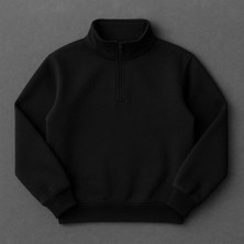 Risil-Nu Company Unisex 3 Iplik Yeni Sezon Premium Kumaş Yarım Fermuarlı Tekli Sweatshirt