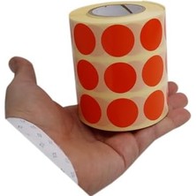 Storemax 25MM Yuvarlak Etiket Kalıcı Renk Kodu Nokta Çıkartmaları, Rulo Başına 2500 Etiket, Kaplamalı Rulo Etiket Yan Yana 3lü (Turuncu)