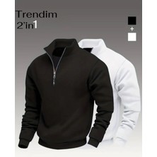 Risil-Nu Company 2 In 1 Fermuarlı Polar Sweatshirt Takımı – Sıcak Tutan Rahat Kumaş