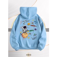 Risil-Nu Company Yeni Sezon Trend Unisex 3 Iplik Galaxy Sırt Baskılı Oversize Sweatshirt