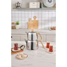 UltraMint Aile Boyu Gold Çaydanlık Takımı, Şık ve Dayanıklı Set