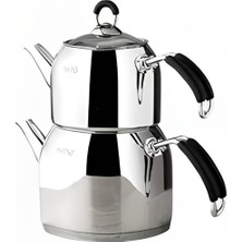 UltraMint Şık ve Dayanıklı 6'lı Çelik Çaydanlık Seti, Modern Tasarım