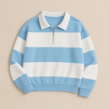 Risil-Nu Company Unisex 3 Iplik Yeni Sezon Premium Kumaş Parçalı Polo Yaka Tekli Sweatshirt