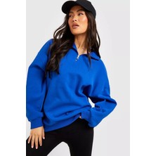 Risil-Nu Company Yeni Sezon Içi Şardonlu Kışlık Yarım Fermuarlı Kalın Sweatshirt