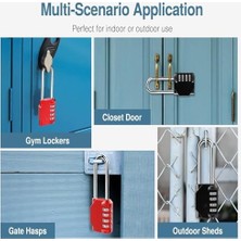 Storemax Şifreli Kilit, 2 Adet 5.8 cm Uzun Kancalı Kilit Seti, 4 Rakamlı Su Geçirmez ve Sağlam Kombinasyon Kilidi, Siyah ve Kırmızı, Okul Spor Dolabı, Bahçe Kapısı, Çitler Için Bagaj Kilitleri