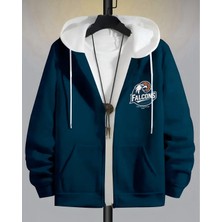 Risil-Nu Company Yeni Sezon 3iplik Premium Kumaş Falcons Baskılı Tam Fermuarlı Sweatshirt