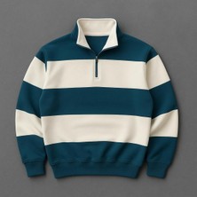 Risil-Nu Company Unisex 3 Iplik Yeni Sezon Premium Kumaş Parçalı Polo Yaka Tekli Sweatshirt